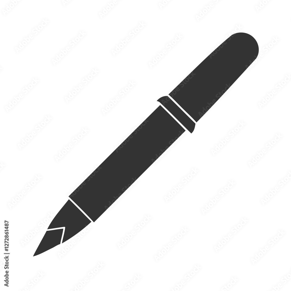 Simple Vector Illustration of a Fountain Pen, minimalist vector graphic of a fountain pen Simple Vector Illustration of a Fountain Pen, minimalist vector graphic of a fountain pen