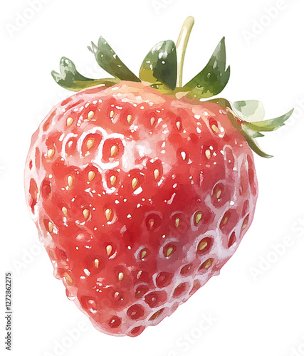 Hyper-Realistic Painting of a Strawberry – PNG with Transparent Background