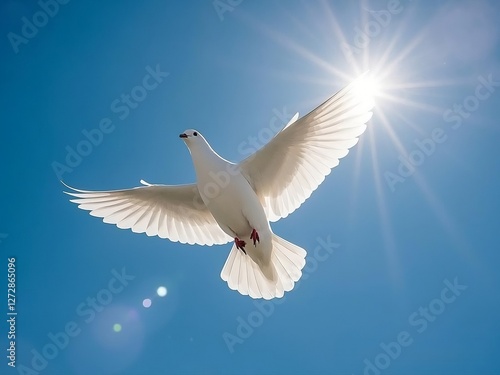 white dove flying in the sky photo