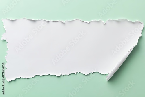 破れた紙と緑色の背景のクリエイティブなデザインスペース | Creative Torn Paper on Green Background with Design Space