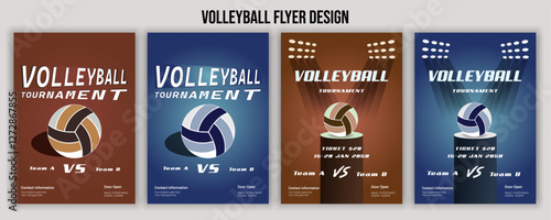 volleyball club flyer, brochure, banner, poster. Vector. For sport club emblem. Vintage monochrome label, patch with volleyball ball,brochure. Vector illustration. For sport club emblem. Vintage monoc