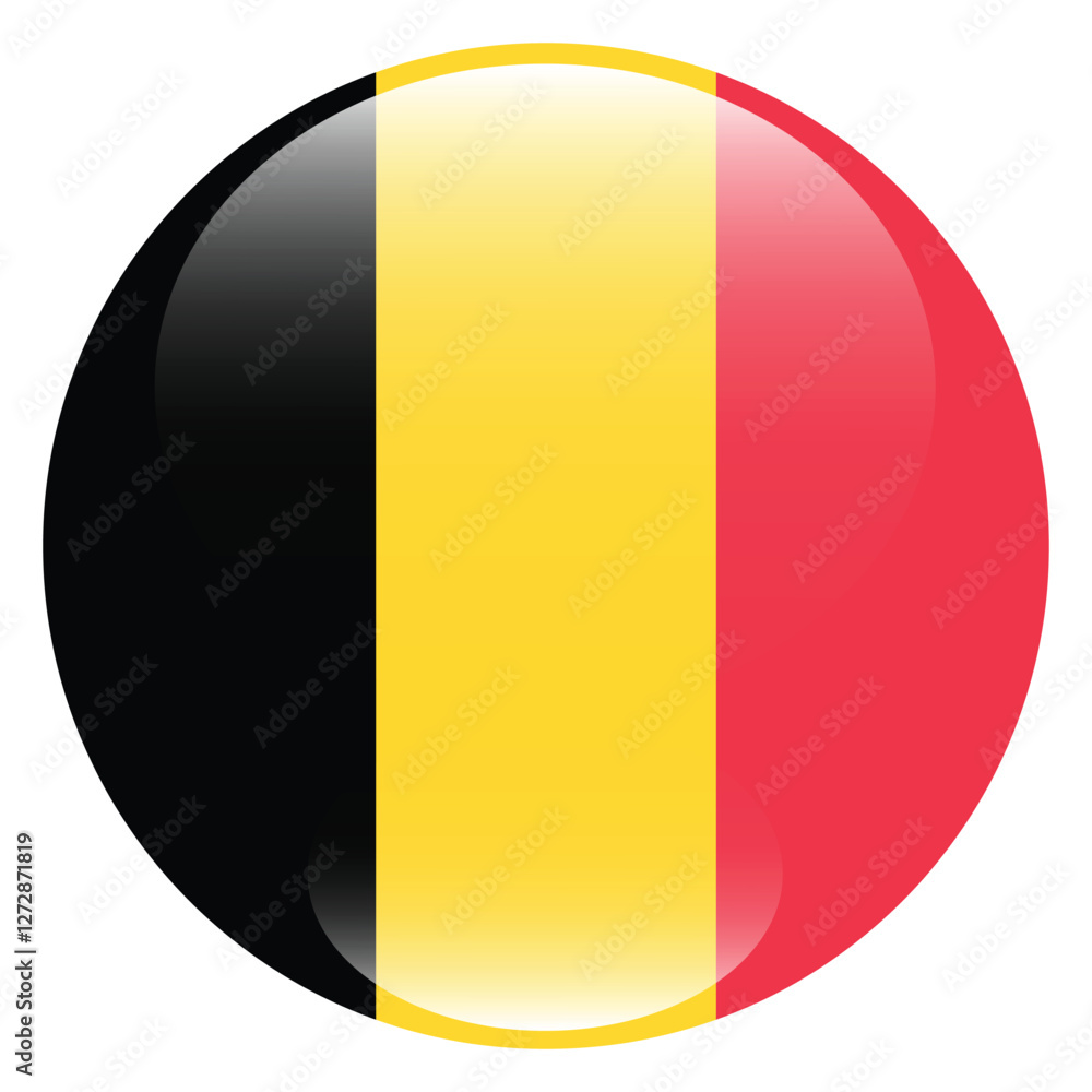 Fototapeta premium Belgium circle flag logo icon digital vector illustration