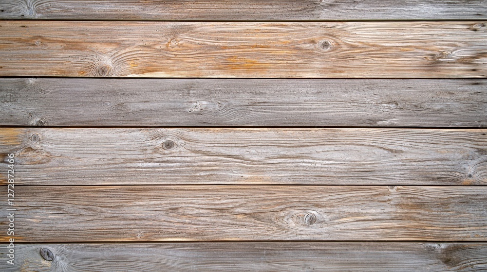 Fototapeta premium A textured wooden background featuring planks with varying shades of brown and gray, showcasing natural grain patterns and rustic appeal.