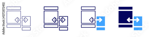 Device compatibility icon in 4 different styles. Thin Line, Line, Bold Line, Duotone. Duotone style. Editable stroke