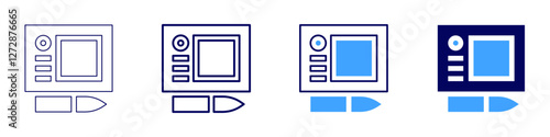 Device virtualization icon in 4 different styles. Thin Line, Line, Bold Line, Duotone. Duotone style. Editable stroke