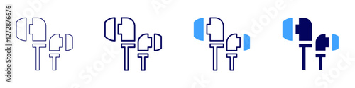Diagnostic device icon in 4 different styles. Thin Line, Line, Bold Line, Duotone. Duotone style. Editable stroke