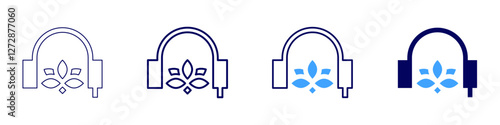 Earphones icon in 4 different styles. Thin Line, Line, Bold Line, Duotone. Duotone style. Editable stroke
