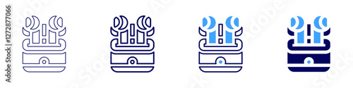 Earbuds icon in 4 different styles. Thin Line, Line, Bold Line, Duotone. Duotone style. Editable stroke