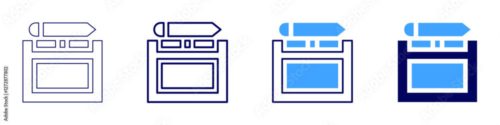 Interactive device icon in 4 different styles. Thin Line, Line, Bold Line, Duotone. Duotone style. Editable stroke Interactive device icon in 4 different styles. Thin Line, Line, Bold Line, Duotone. Duotone style. Editable stroke