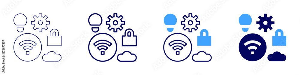 Iot icon in 4 different styles. Thin Line, Line, Bold Line, Duotone. Duotone style. Editable stroke Iot icon in 4 different styles. Thin Line, Line, Bold Line, Duotone. Duotone style. Editable stroke