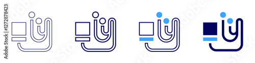 Mp3 player icon in 4 different styles. Thin Line, Line, Bold Line, Duotone. Duotone style. Editable stroke