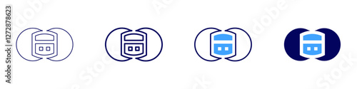 Pain management device icon in 4 different styles. Thin Line, Line, Bold Line, Duotone. Duotone style. Editable stroke