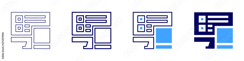 Responsive design icon in 4 different styles. Thin Line, Line, Bold Line, Duotone. Duotone style. Editable stroke Responsive design icon in 4 different styles. Thin Line, Line, Bold Line, Duotone. Duotone style. Editable stroke