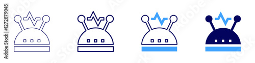 Robotic device icon in 4 different styles. Thin Line, Line, Bold Line, Duotone. Duotone style. Editable stroke