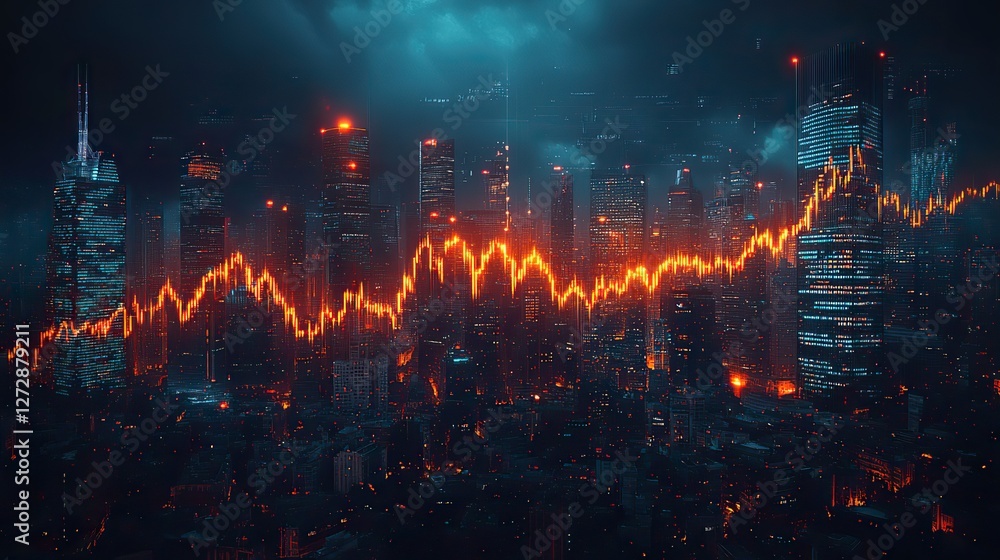 double exposure of a bustling city skyline overlayed with a dynamic stock market investment graph symbolizing economic growth financial investment,urban business insights double exposure of a bustling city skyline overlayed with a dynamic stock market investment graph symbolizing economic growth financial investment,urban business insights