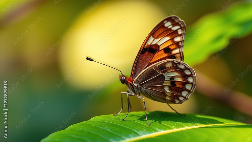 Carolina Satyr Butterfly on Leaf - Raleigh, NC - Photorealistic Nature Carolina Satyr Butterfly on Leaf - Raleigh, NC - Photorealistic Nature