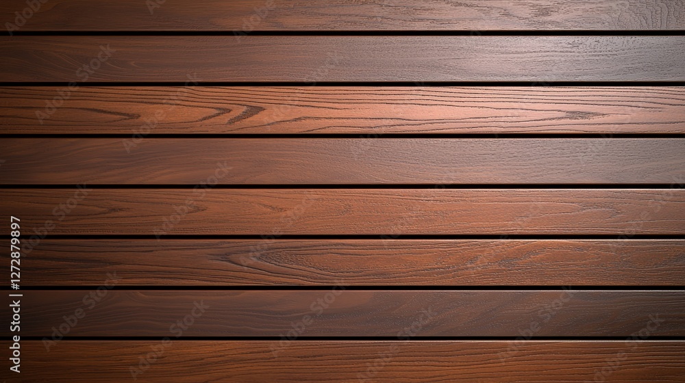 Obraz premium A smooth, wooden surface featuring horizontal planks, showcasing rich brown tones and a polished finish.