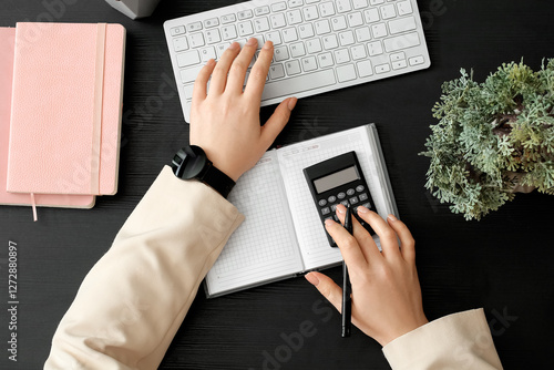 Businesswoman working with ...