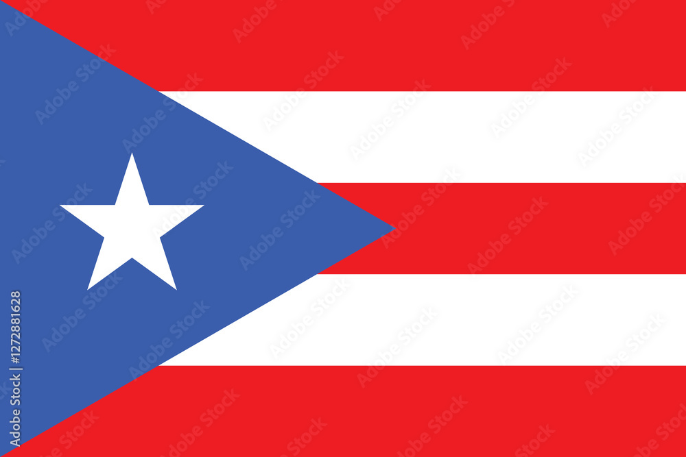 Puerto Rico flag. Flag of Puerto Rico. The official ratio. Flag icon. Standard color. Standard size. A rectangular flag. Computer illustration. Digital illustration. Vector illustration. Puerto Rico flag. Flag of Puerto Rico. The official ratio. Flag icon. Standard color. Standard size. A rectangular flag. Computer illustration. Digital illustration. Vector illustration.