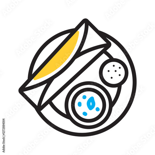 Vector multi color icon for Ethnic cuisine