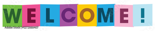 WELCOME overlapping letters vector icon