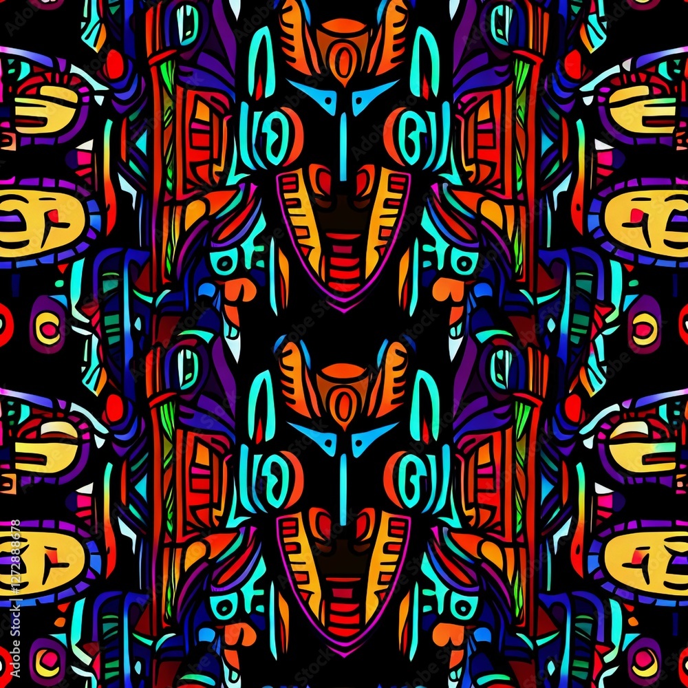 Fototapeta premium Psychedelic Expressionism Geometric Patterns Digital Assets