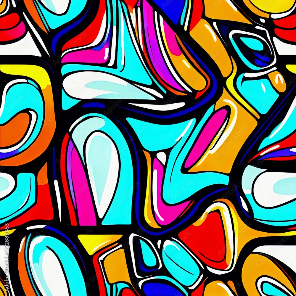 Naklejka premium Pop Art Abstract Patterns Backgrounds