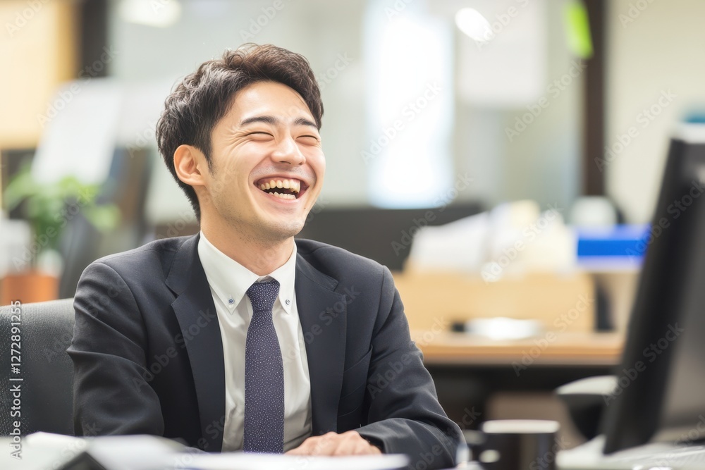 Fototapeta premium 仕事を楽しむ若手社員のポートレート