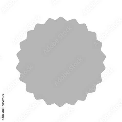 角が丸いかわいいギザギザのグレーの丸 - シンプルでポップなフレームなどの装飾デザイン素材