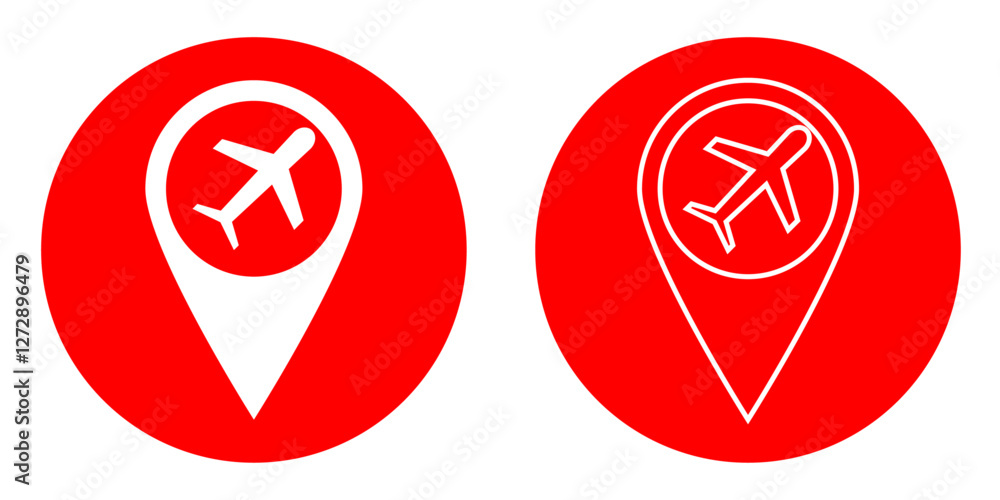 Set of Aeroplan in Location Icon representing Travel by Aeroplan Pin Dropping GPS Map Sign Symbol-03 Set of Aeroplan in Location Icon representing Travel by Aeroplan Pin Dropping GPS Map Sign Symbol-03