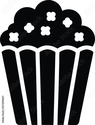 Popcorn box silhouette vector, popcorn box symbol vector illustration