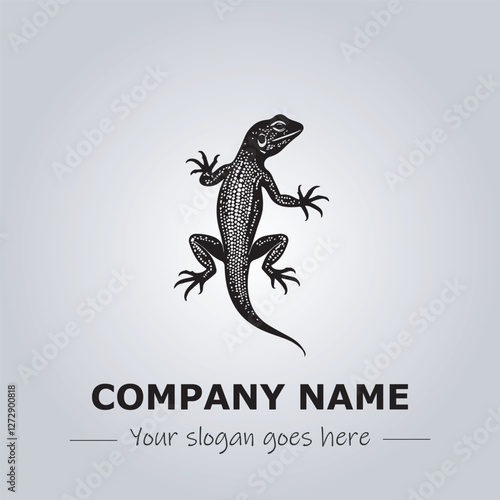 Lizard logo company black and white vector illustration