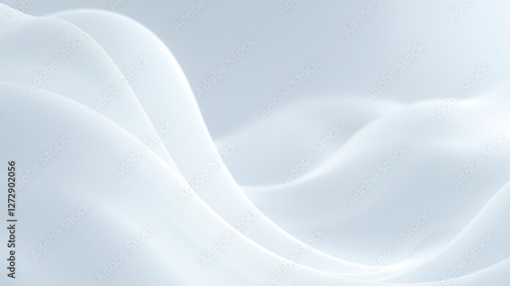 Fototapeta premium Ethereal White Silver Abstract Wave Background