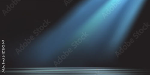 Wet asphalt  reflection of neon lights a searchlight  smoke. Abstract light in a dark empty street with smoke smog. Dark background scene of empty street night modern simple art