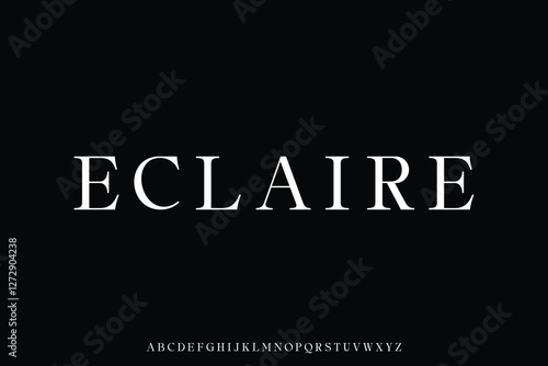 Elegant modern classic serif alphabet display font vector. Vintage luxury typeface