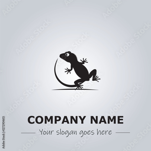 Lizard logo company black and white vector illustration