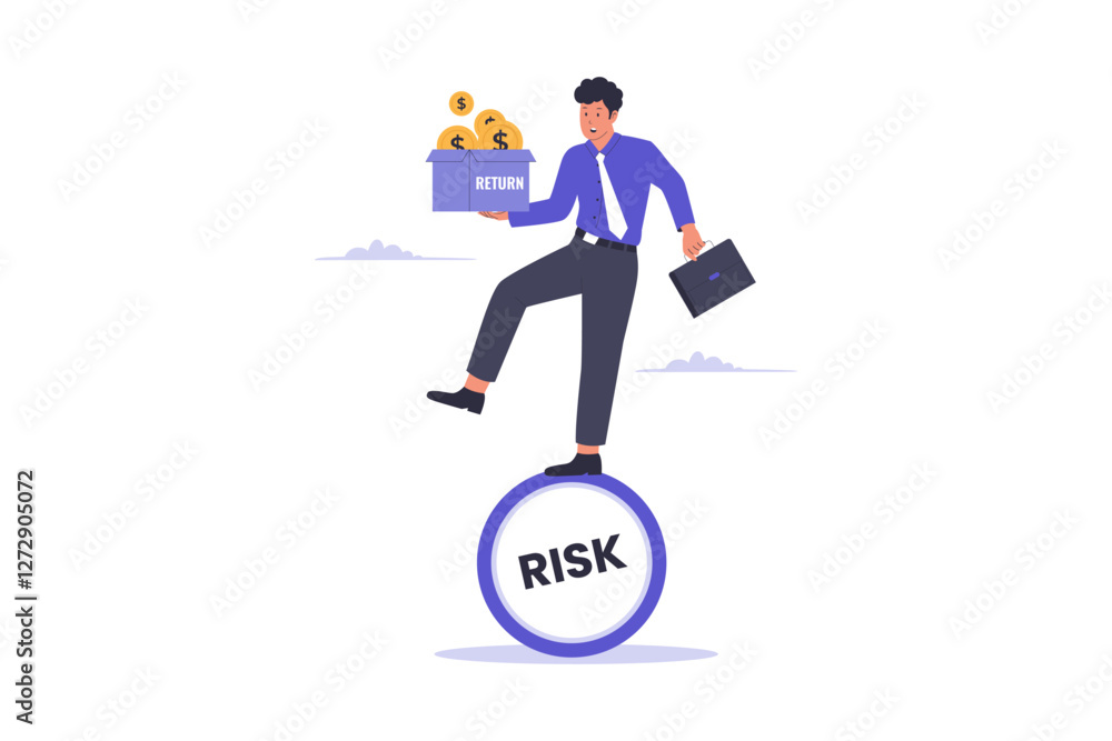 Illustration of high risk investment. Illustrations for websites, landing pages, mobile apps, posters and banners Illustration of high risk investment. Illustrations for websites, landing pages, mobile apps, posters and banners