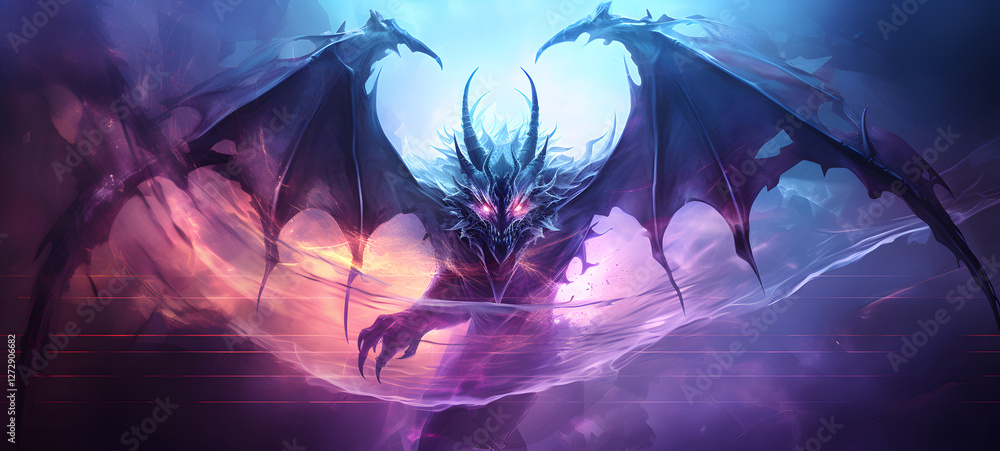 angry devil coming our of chrysalis, plain pastel purple background , ai generative angry devil coming our of chrysalis, plain pastel purple background , ai generative