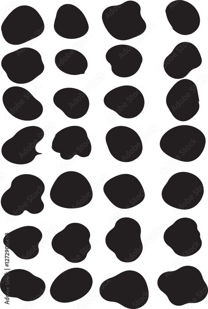 Fototapeta premium A Set of Different irregular shapes. A collection of Blobs ,Abstract organic rectangle shapes. Uneven frame boxes. Irregular blob set. Amoeba design elements. Freeform