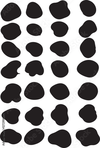 A Set of Different irregular shapes. A collection of Blobs ,Abstract organic rectangle shapes. Uneven frame boxes. Irregular blob set.  Amoeba design elements. Freeform