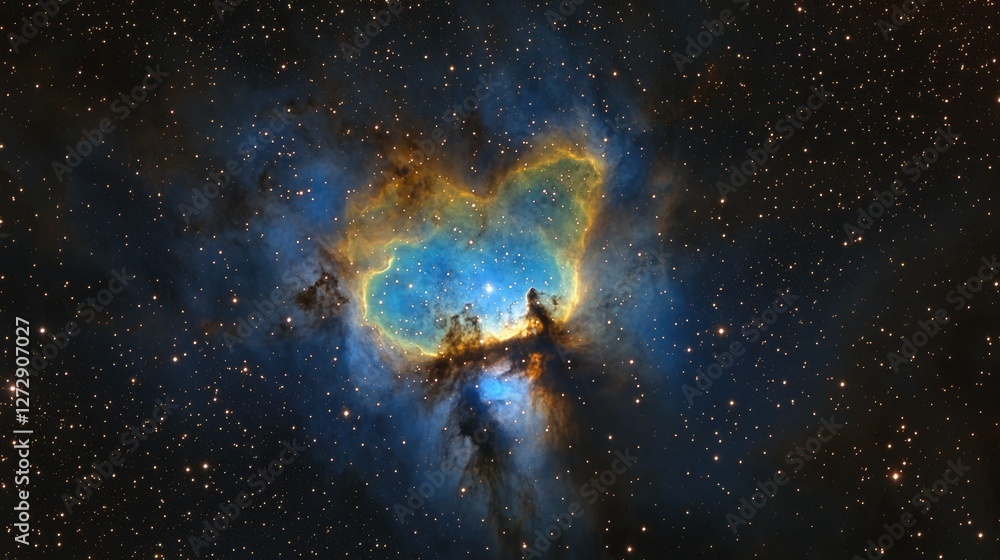 Obraz premium A breathtaking galaxy cloud nebula, bursting with radiant colors and stardust