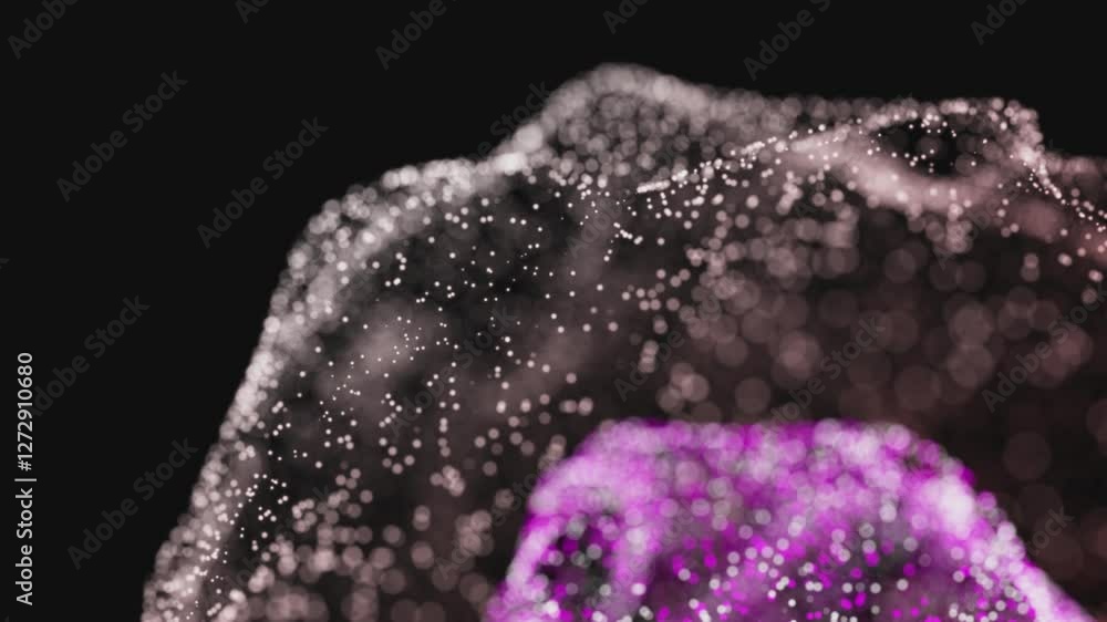 Delicate Pink and White Digital Particles in an Abstract Sphere Delicate Pink and White Digital Particles in an Abstract Sphere