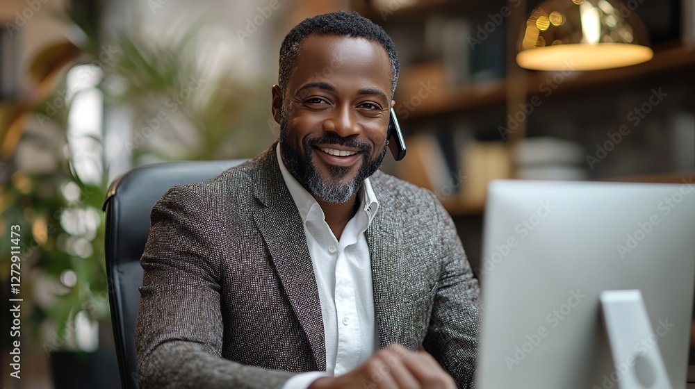 friendly,professional customer service representative answering a phone call in a modern office friendly,professional customer service representative answering a phone call in a modern office