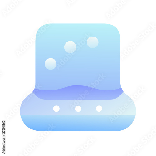 Smooth ice rink icon with snow-covered background