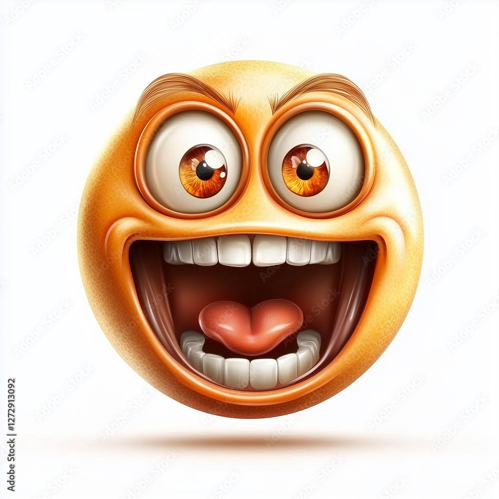 Excited Expression Wide Open Mouth on a white background Excited Expression Wide Open Mouth on a white background
