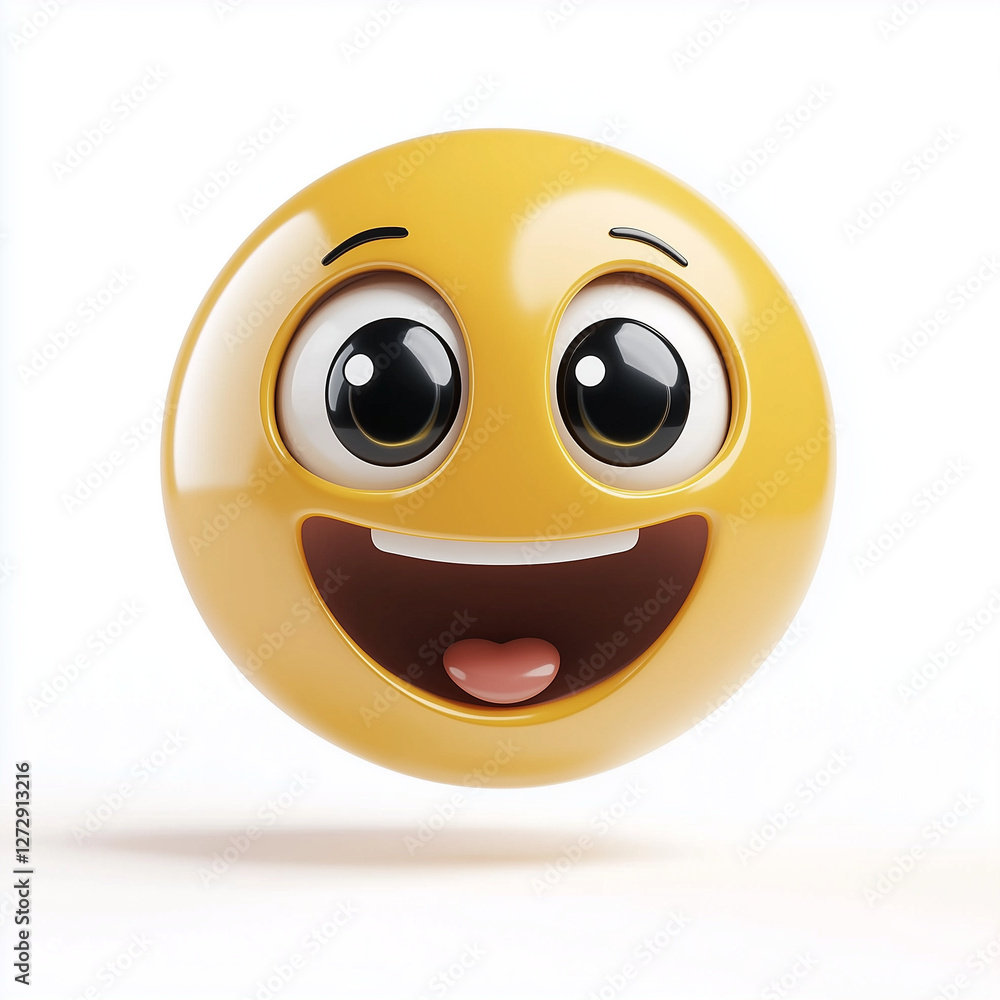 Excited Expression Wide Open Mouth against white background Excited Expression Wide Open Mouth against white background