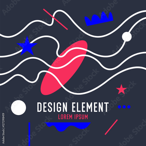 Background with abstract shapes. A template for design and creativity. The composition of the figures. The illustration is in a modern style, simple and concise design.