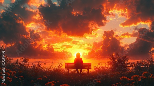 girl sitting on a bench at sunset emotional anime hd wallpaper capturing the essence of solitude,sadness