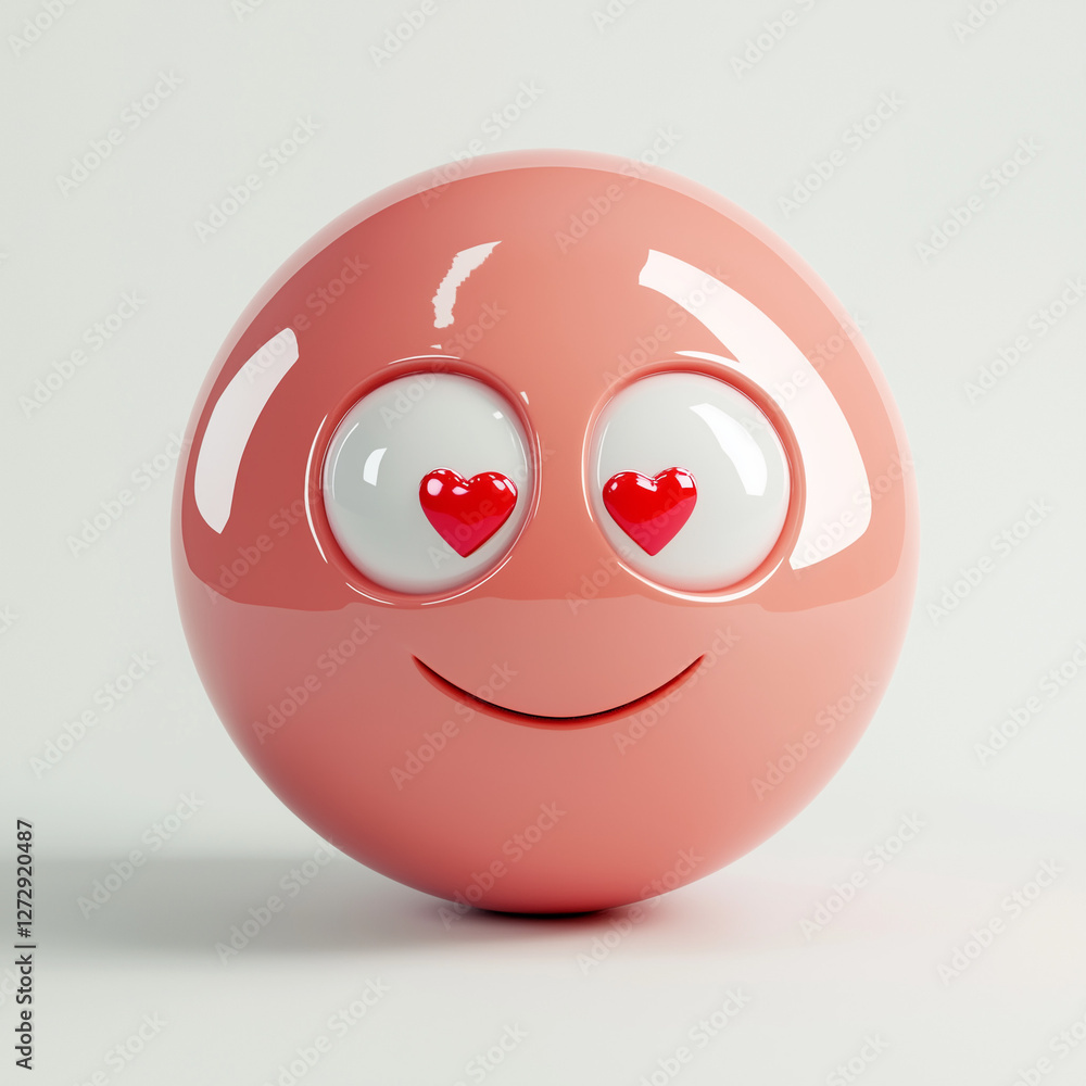 Fototapeta premium Loving Expression Heart Shaped Eye smiling against a light background