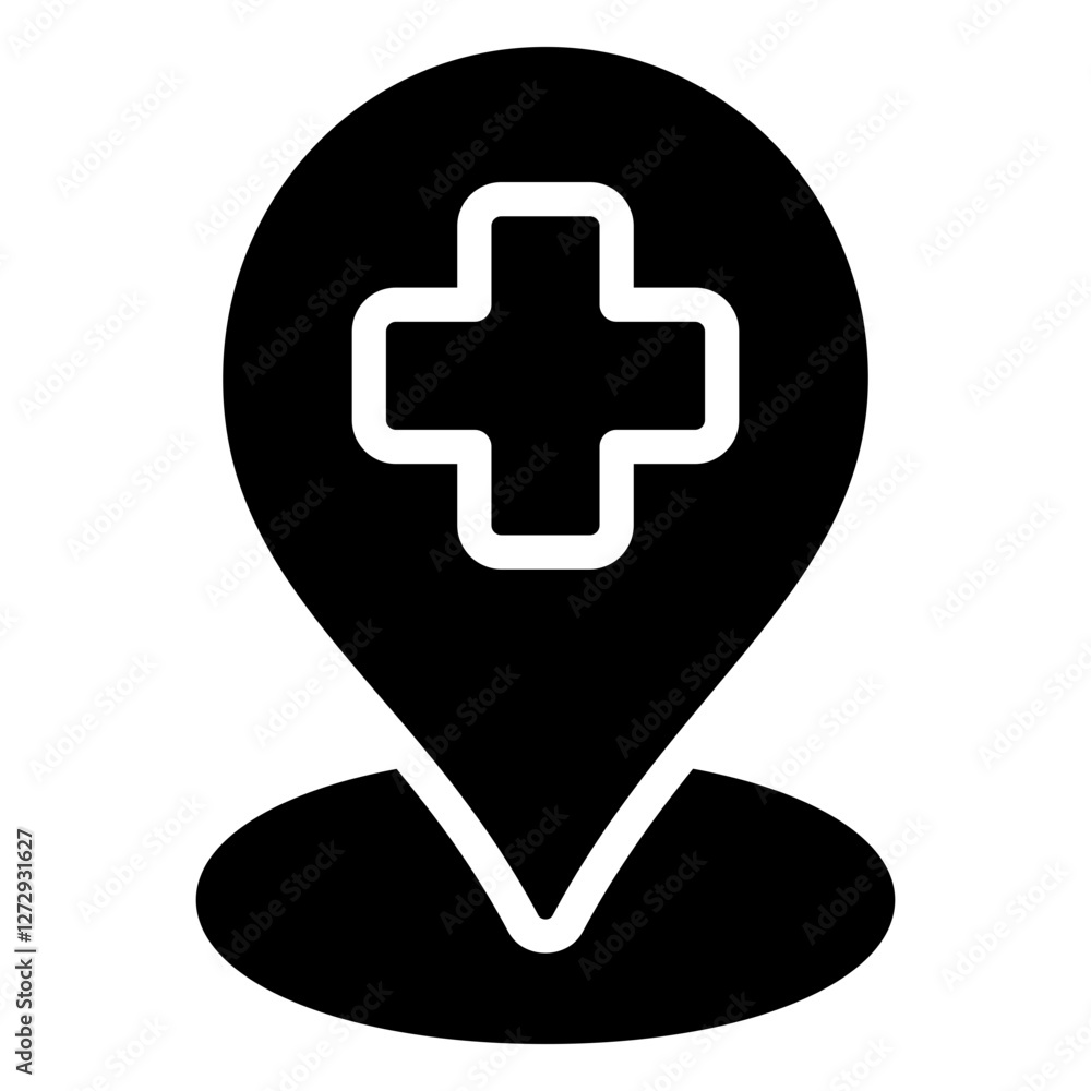 Fototapeta premium hospital Solid icon